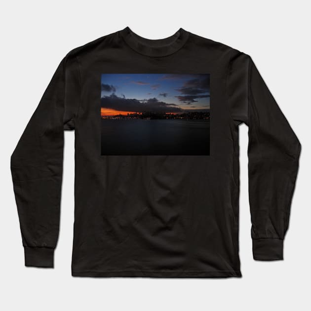 San Francisco Bay Dawn Long Sleeve T-Shirt by daviddenny